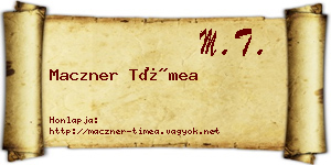 Maczner Tímea névjegykártya