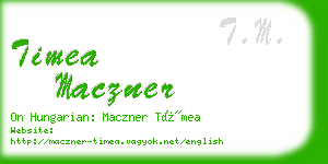 timea maczner business card